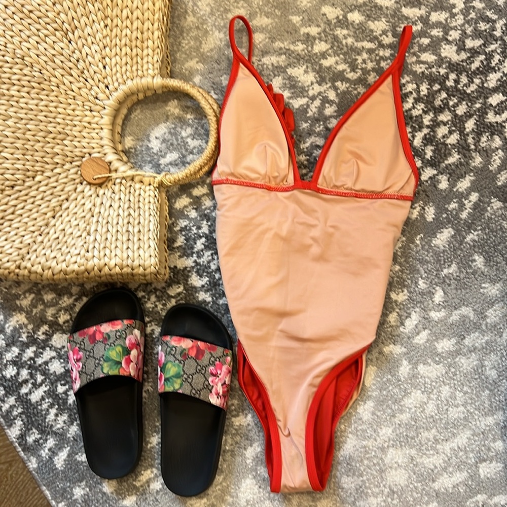 J. Crew Red Ruffle One Piece Swimsuit - Picture 13 of 13